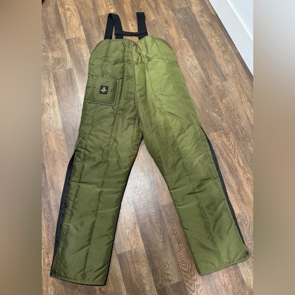 RefrigiWear Vintage Olive Green High Bib Overalls Size XL Style 395 Insulated - Picture 6 of 12